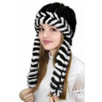 Вязаная норка с ушами "Шейла"